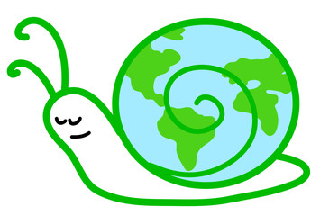 Ecologia: chiocciola col mondo sul guscio