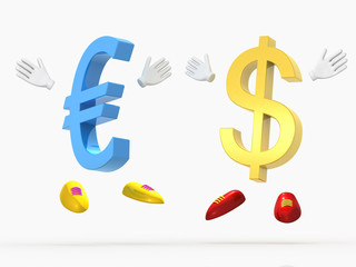dollar and euro are happy