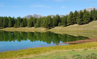 Coloured alpine lake