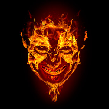 fire devil face