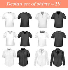 Ninetenth design shirt set. Vector.