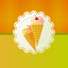 ice cream with cherry
