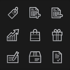 Shopping web icons set 1, grey mobile style