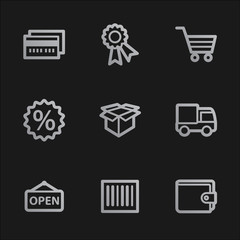 Shopping web icons set 2, grey mobile style
