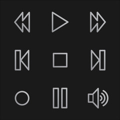 Walkman web icons, grey mobile style