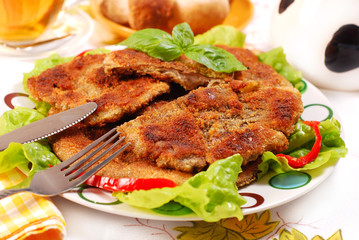 breaded parasol mushrooms (kania) © teressa