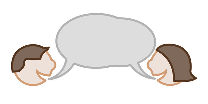 Vector dialog between man and woman