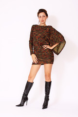 Girl wearing dress made of wool