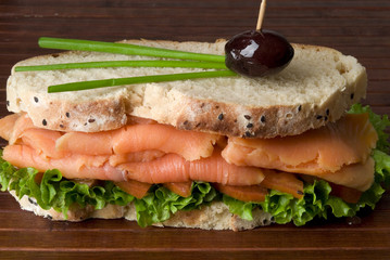smoked salmon sandwich