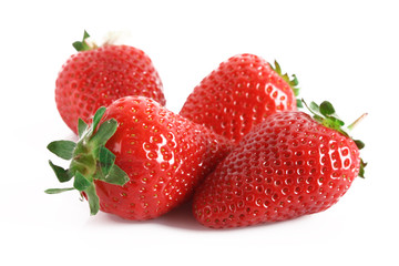 Few strawberries isolated on white