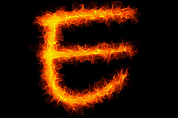 Fire letter E graffiti