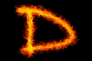 Fire letter D graffiti