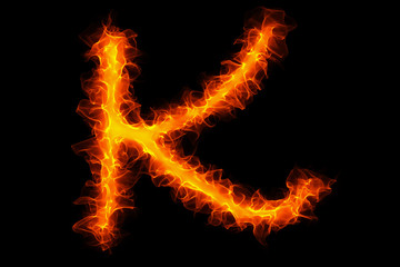 Fire letter K graffiti