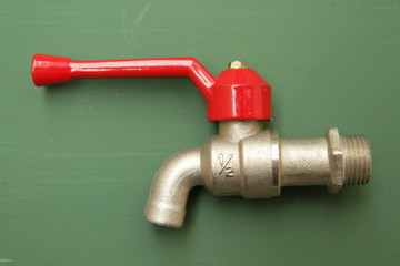 Red faucet
