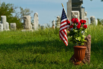 Cemetery and American Flag
