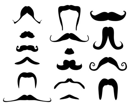 set of beards and mustaches for fun