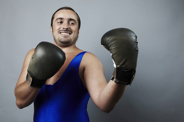 Portrait of boxer stylised under olden time