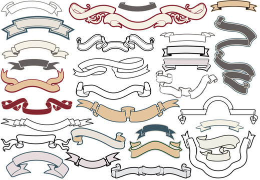 Ribbons Banners vector ret