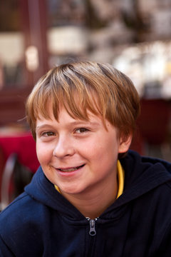 portrait of a handsome smiling boy