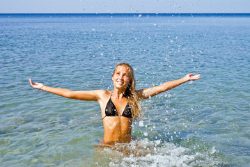 The girl and the sea.