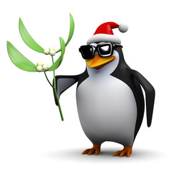 3d Penguin waits patiently