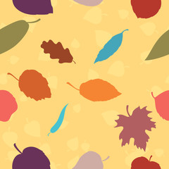 A seamless pattern with autumn leaves