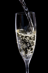 champagne being poured into a glass