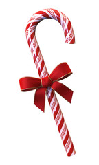 Candy cane with red ribbon