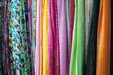 Colourful indian scarves