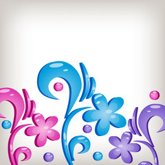 Abstract colorful floral 3d background