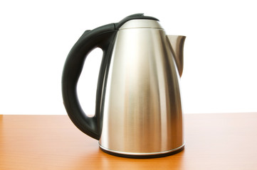 Shiny kettle isolated on the white background