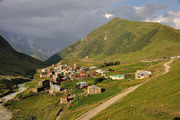 Fototapeta premium Village Usghuli in Svaneti, Georgia