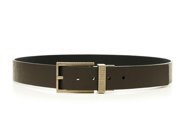 Leather belt isolated on the white background