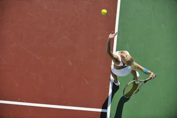 Fotobehang young woman play tennis © .shock