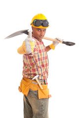 Happy construction worker