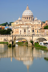 Fototapeta premium Vatican City from Ponte Umberto I in Rome, Italy