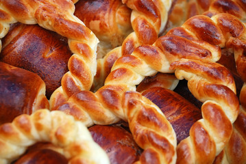 background from fresh buns