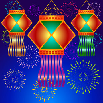 Indian Diwali Lanterns & Fireworks