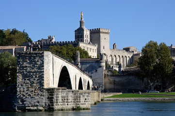 Pont Saint Bénézet et Palai des papes à Avignon