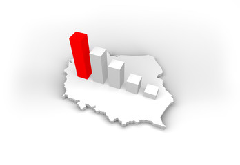 mapa polski - map of poland - procent - percent