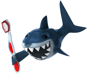 Requin et brosse à dents