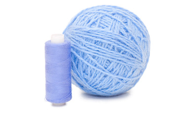 ball of threads isolated on white background