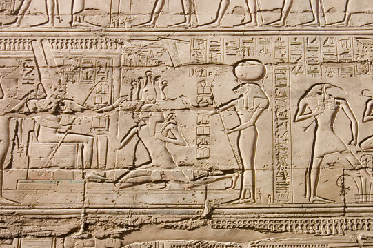 Egyptian hieroglyphs. Pattern from Karnak Temple
