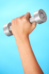Barbell in hand