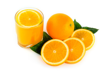 Arrangement of orange on a white background