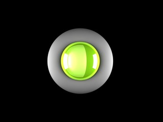 realistic glossy button with reflection