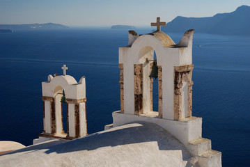 Oia church in Santorini island, Greece