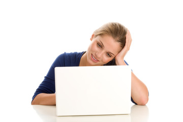 Female student with laptop computer