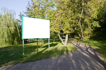 Clear billboard in forest