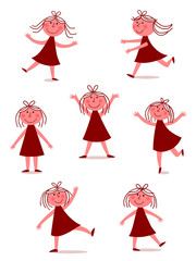 Happy girl dancing and running